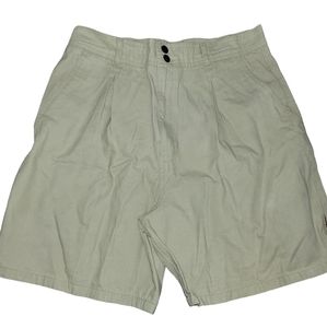 Gotcha Light Khaki Tan Pleated Preppy Cotton Shorts sz 31